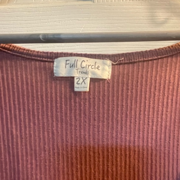 Women's Ribbed Mauve Top - Picture 2 of 2